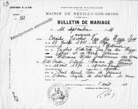Huwelijksacte-afschrift C.J. Hegge Spies en A.O.E. de Joannis (1911)